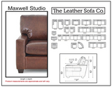 Maxwell Studio No Ears - Sofa 3-Seat (41") - Palio Whiskey