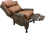 Bustleback - Wing Chair w/Pushback Recliner - Palio Whiskey