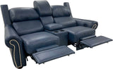 Towne - Loveseat w/Console with Power RA/LA Incliners - Rivonia Deep Blue